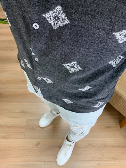 Camicia Ermez con Fantasia col. Antracite