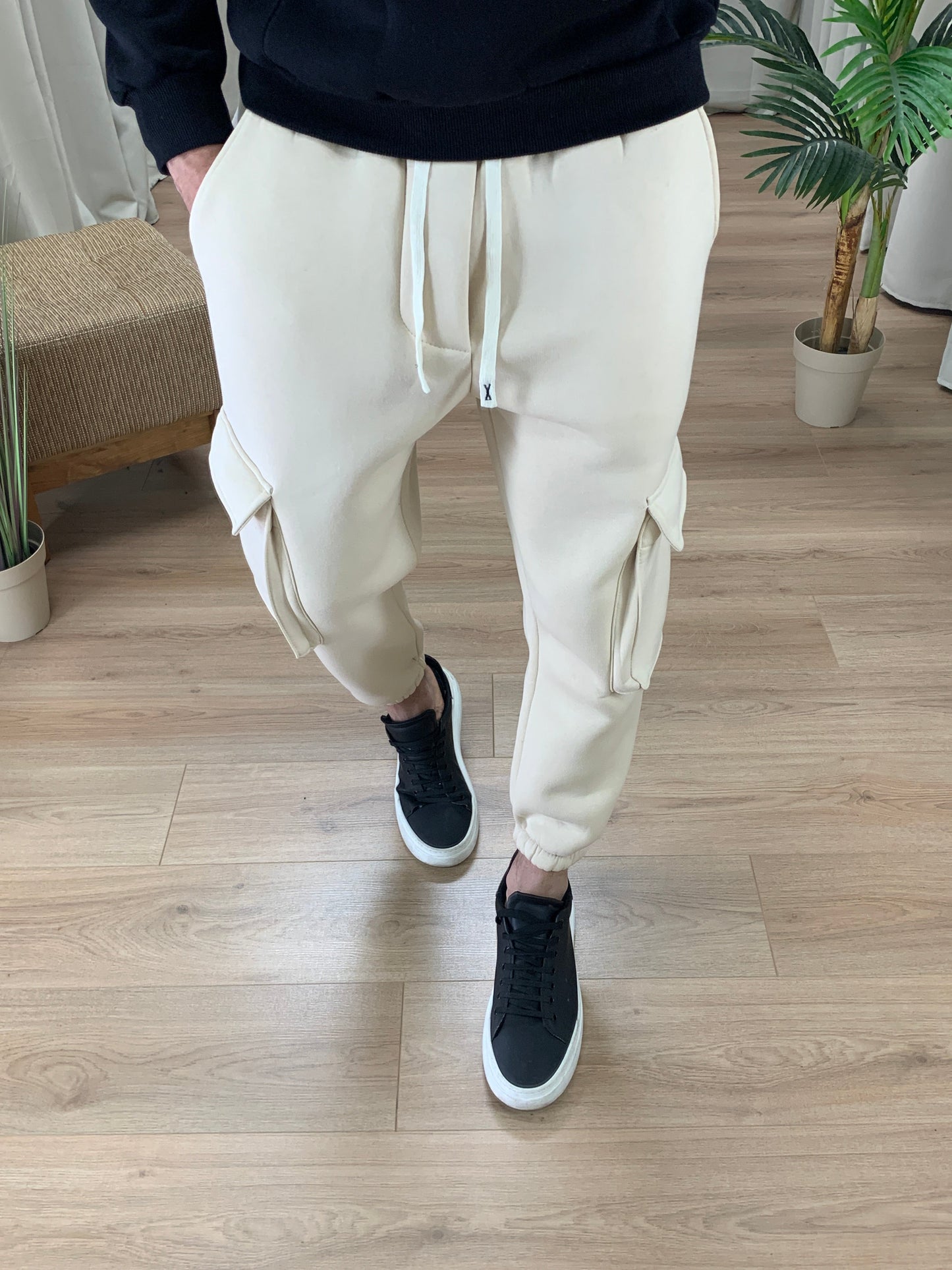 Pantalone Cargo Luiz in Caldo Cotone col. Beige