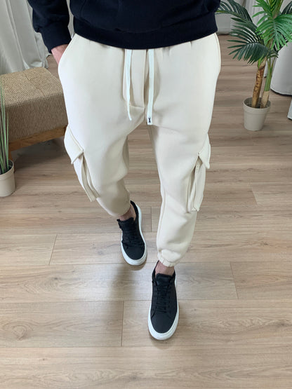 Pantalone Cargo Luiz in Caldo Cotone col. Beige