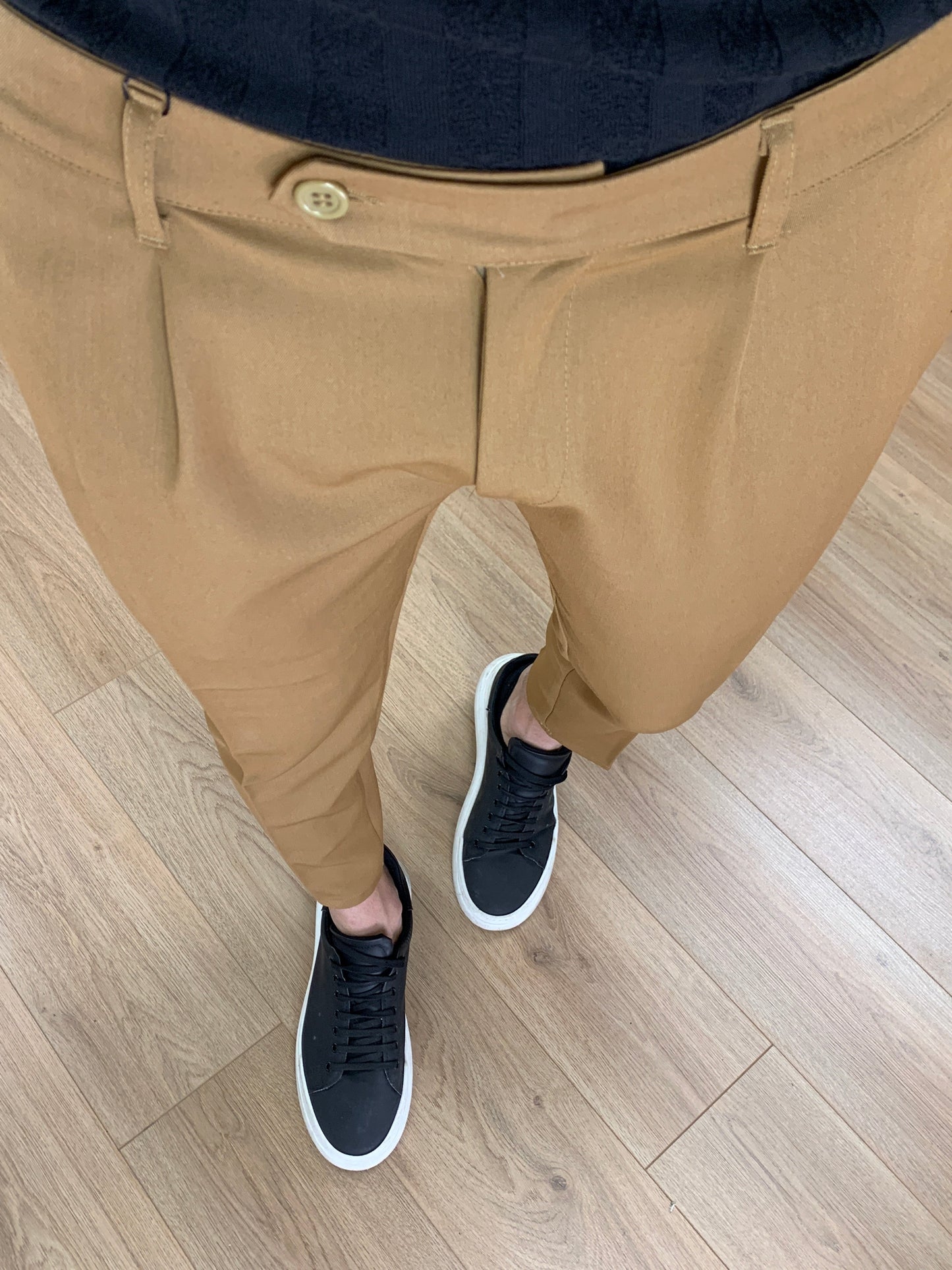 Pantalone Milano con pinces col. Cammello