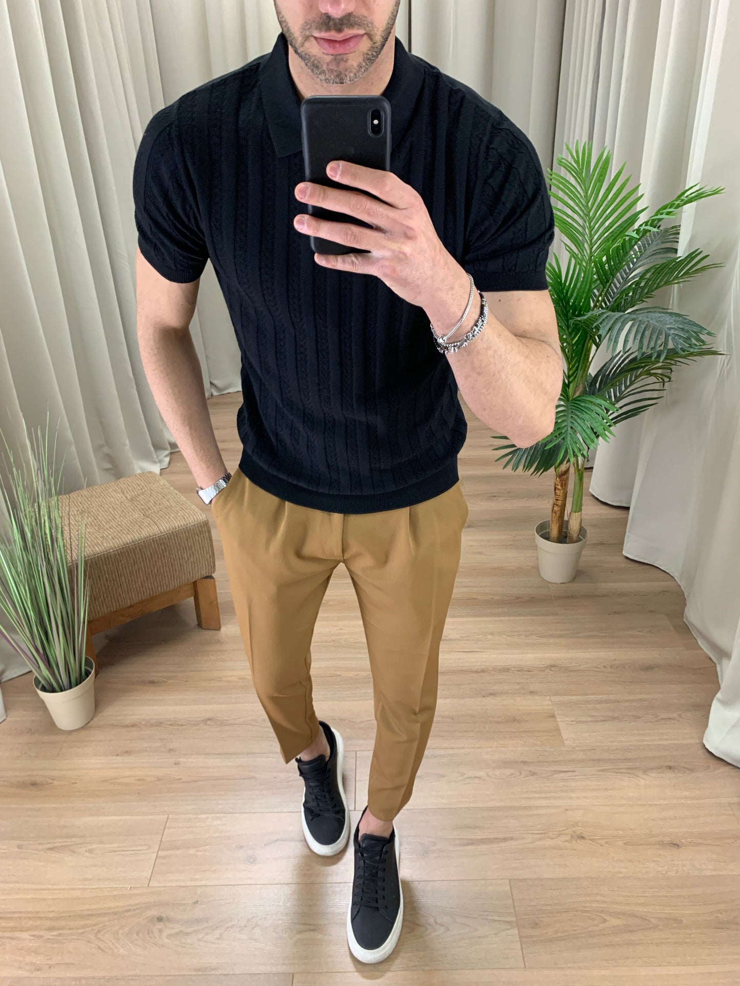 Pantalone Milano con pinces col. Cammello