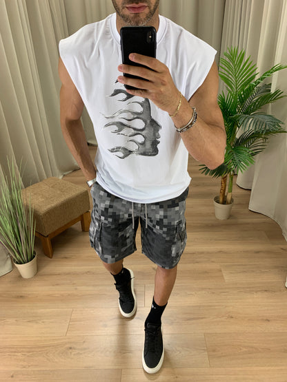 Canotta Komen con Fantasia Over Fit col. Bianco