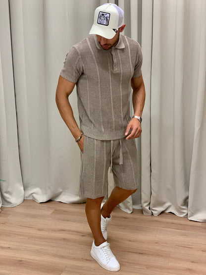 Completo 2511  Polo in Maglia + Bermuda col. Beige