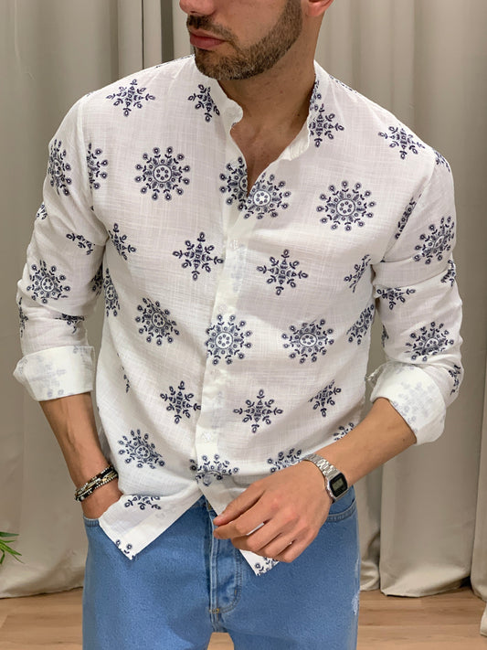 Camicia Santiago De Munir in Puro Lino col. Bianco