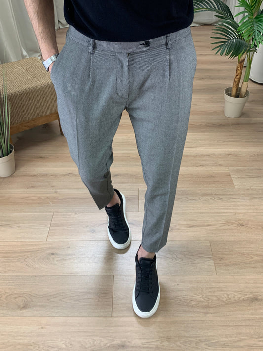 Pantalone Riviera con Microfantasia col. Grigio