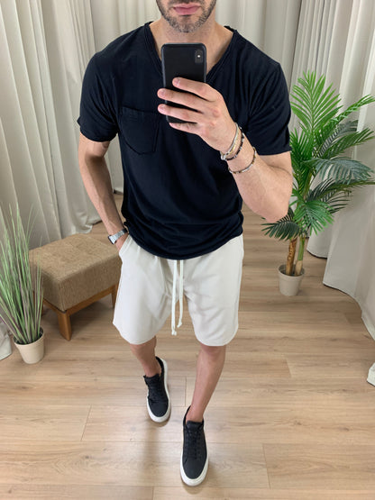 T-shirt Victory in Cotone con Taschino col. Nero