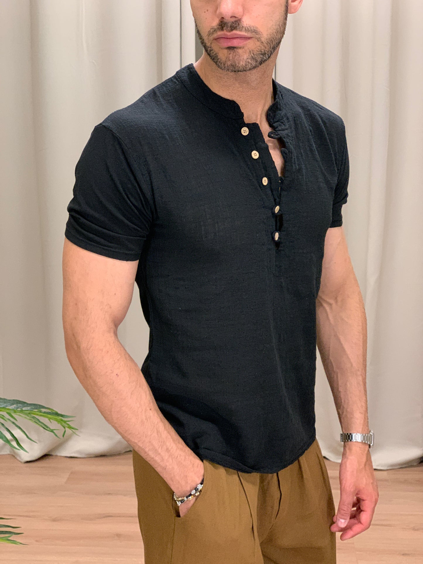 T-shirt Hombre in Cotone col. Nero