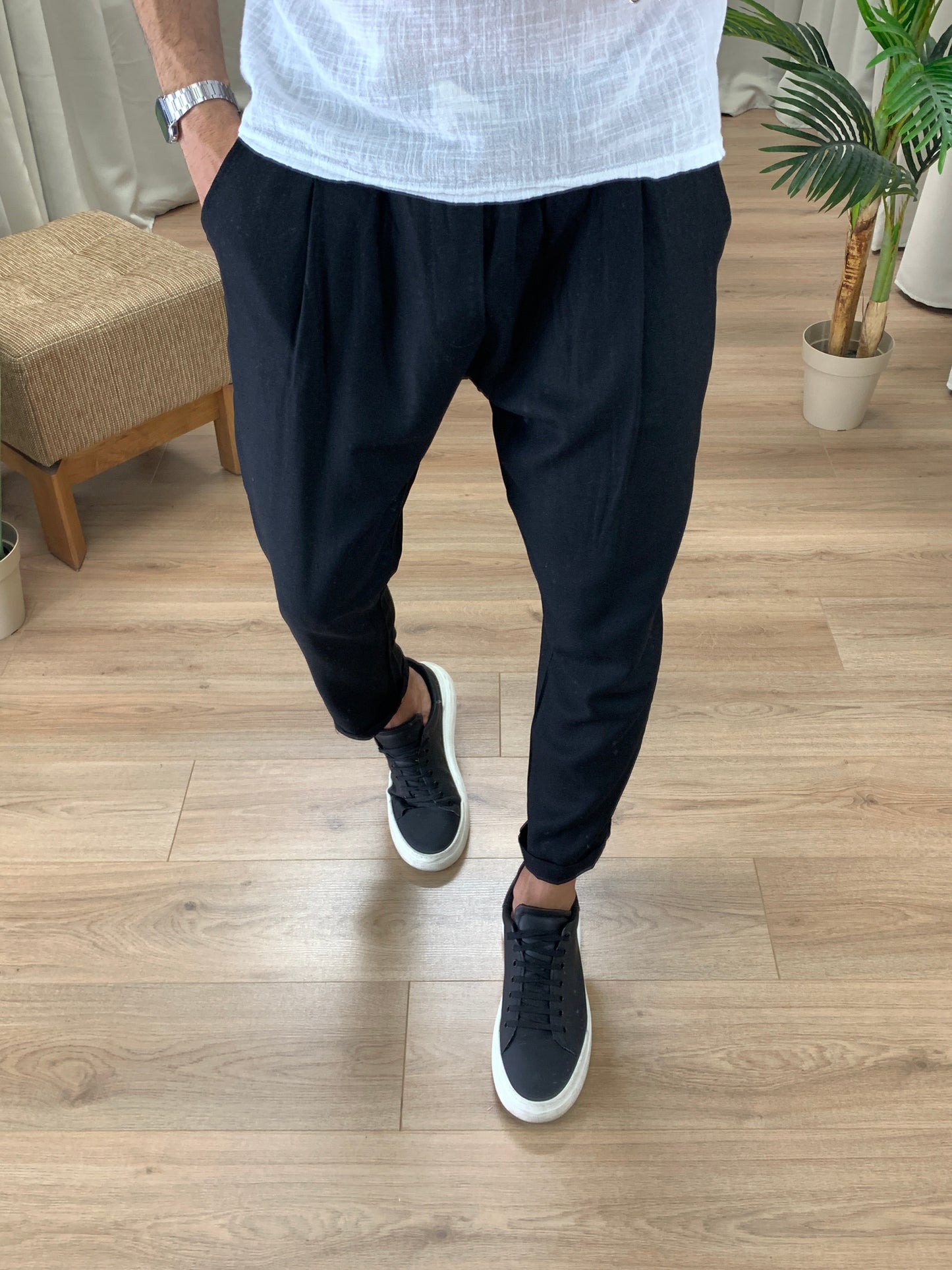 Pantalaccio Life con elastico in Vita col. Nero