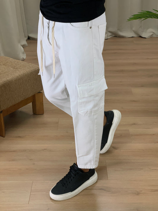 Jeans Poker Cargo col. Bianco