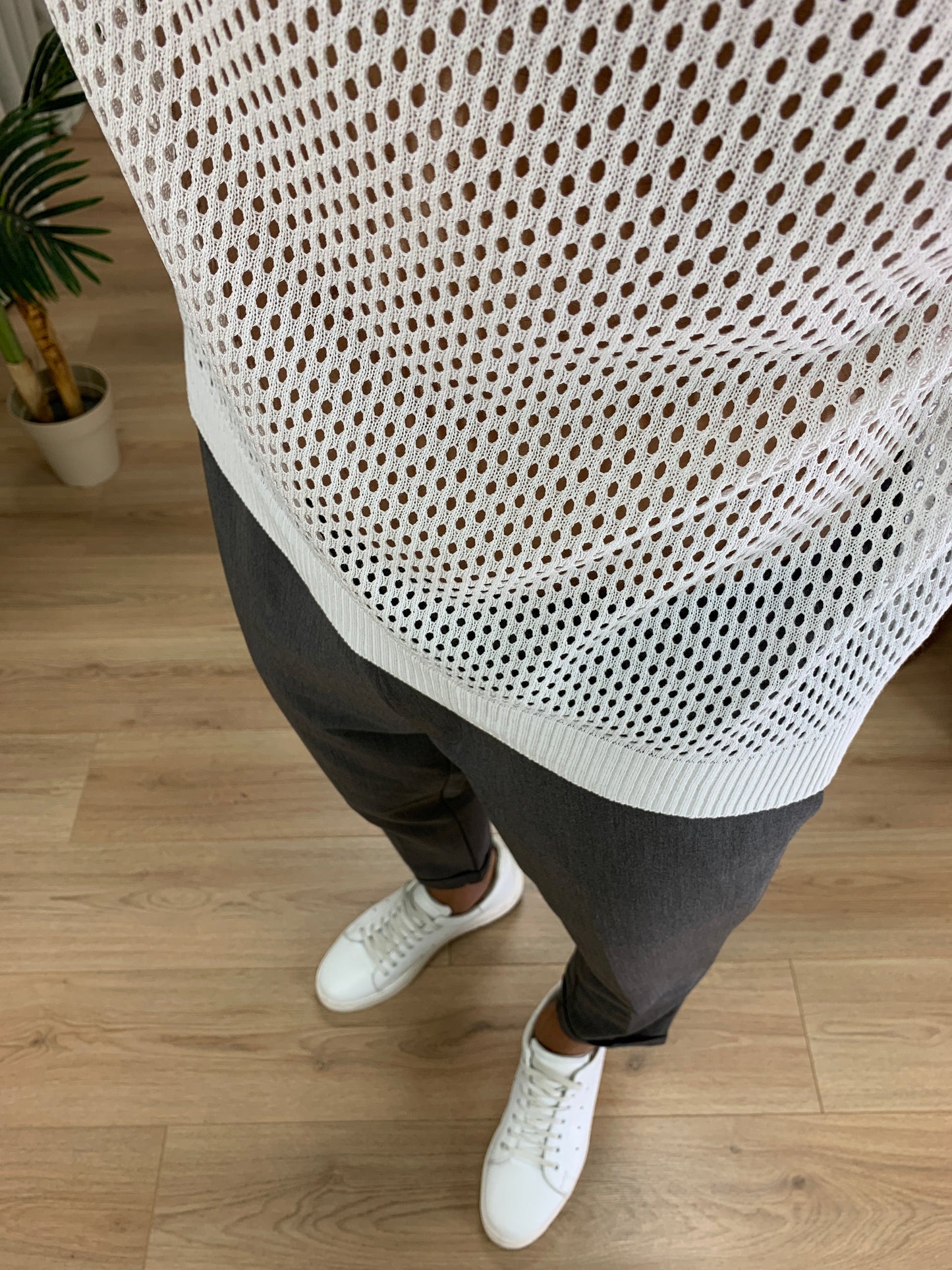 Polo Ortigia traforata in Filo col. Bianco