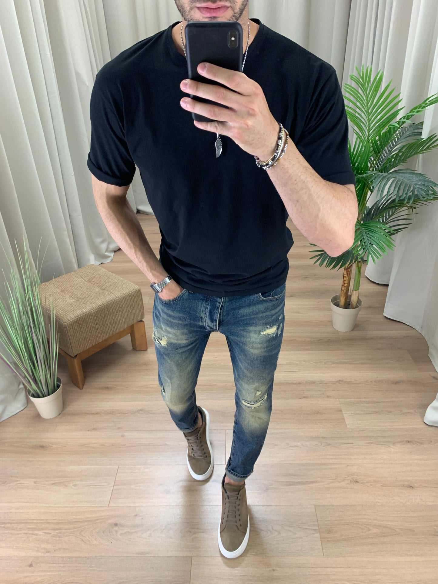 Jeans Mertens con Lavorazione Sabbiata col. Denim