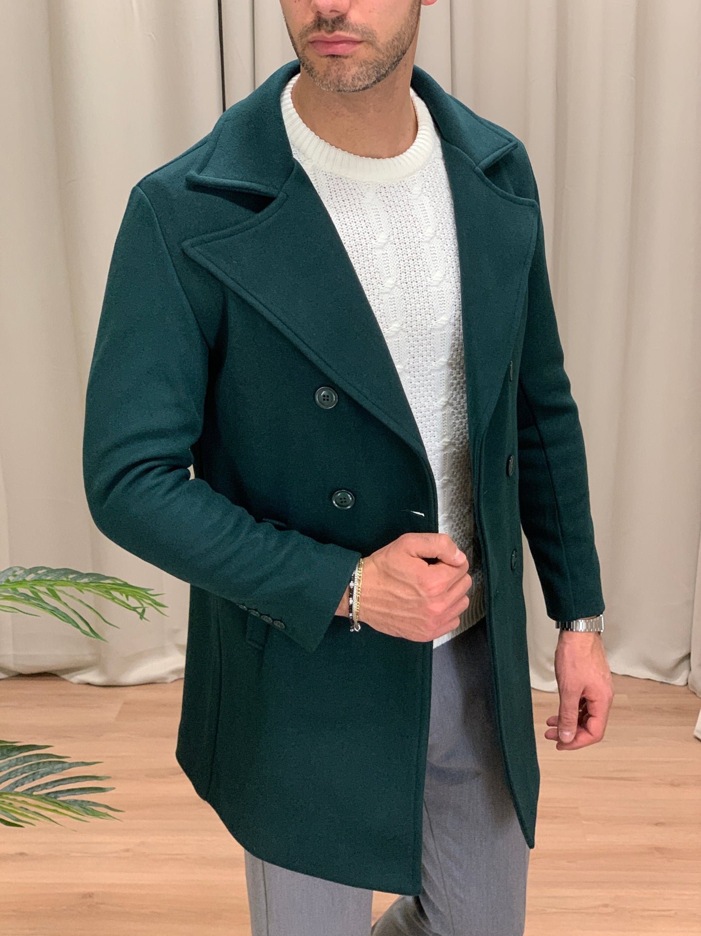 Cappotto Zurigo Doppiopetto col. Verde Bosco