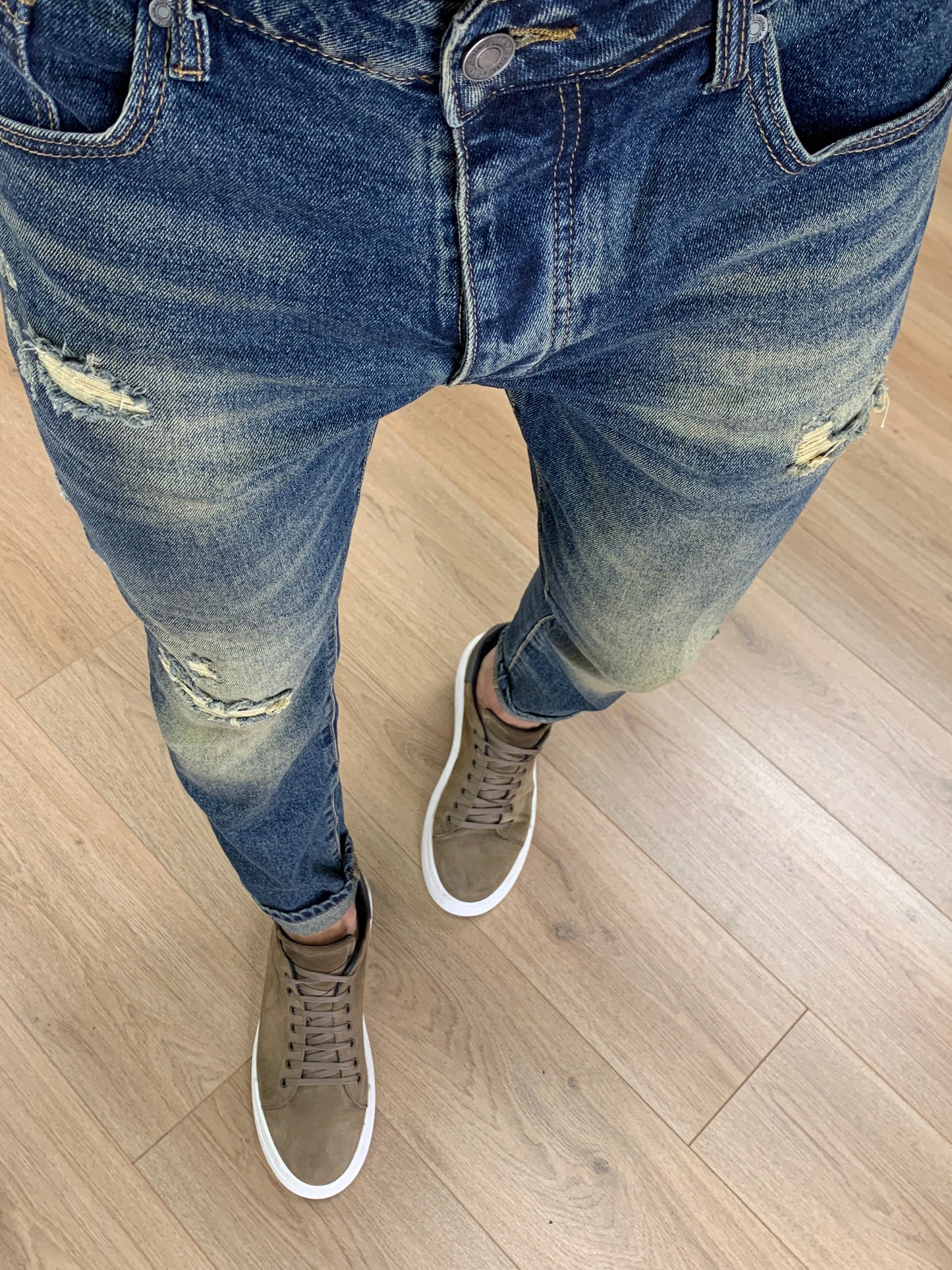 Jeans Mertens con Lavorazione Sabbiata col. Denim