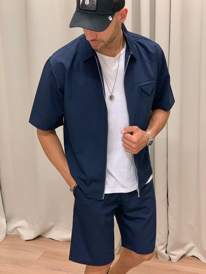 Completo 55 Bermuda + Camicia col. Blu