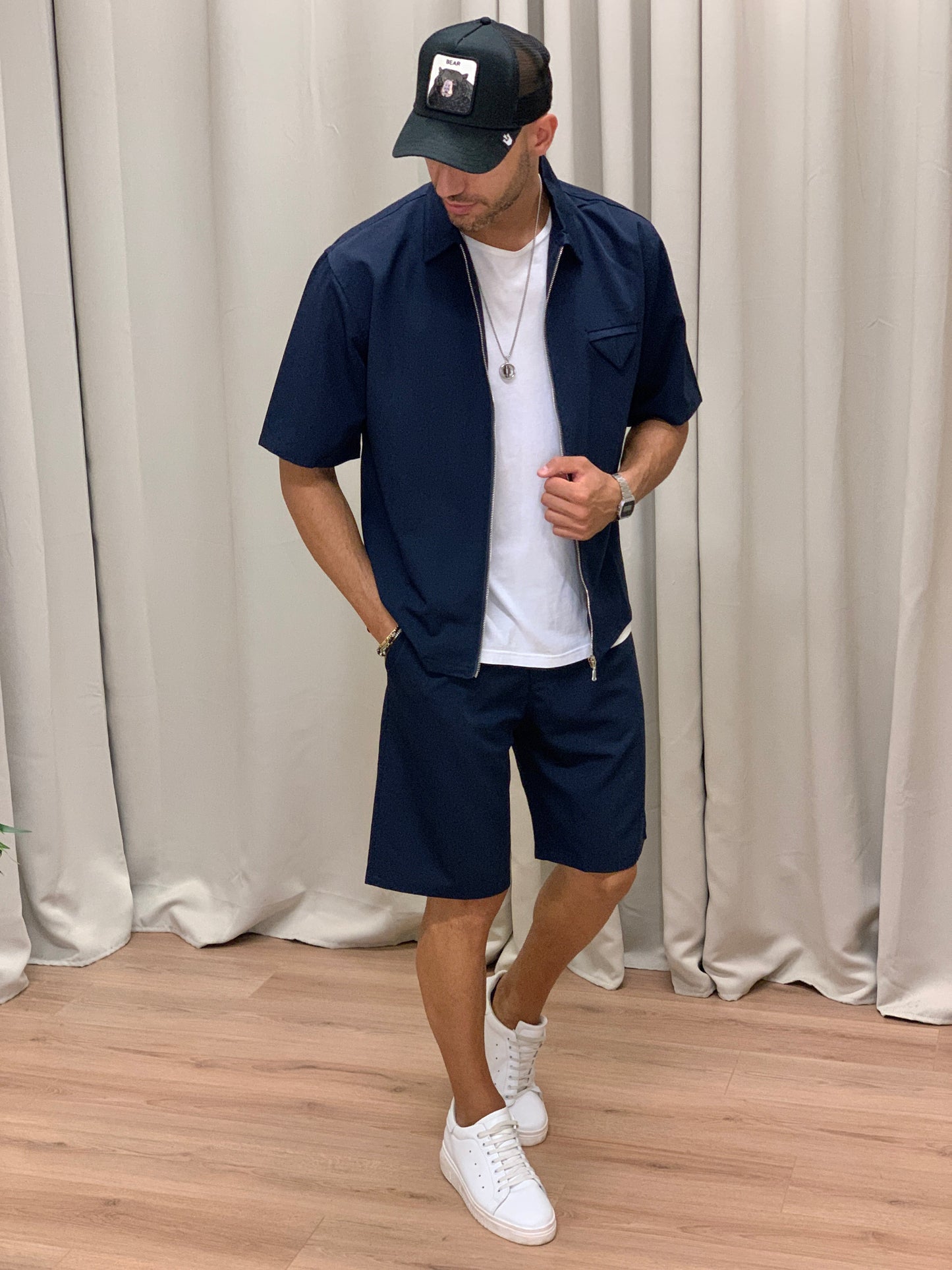 Completo 55 Bermuda + Camicia col. Blu