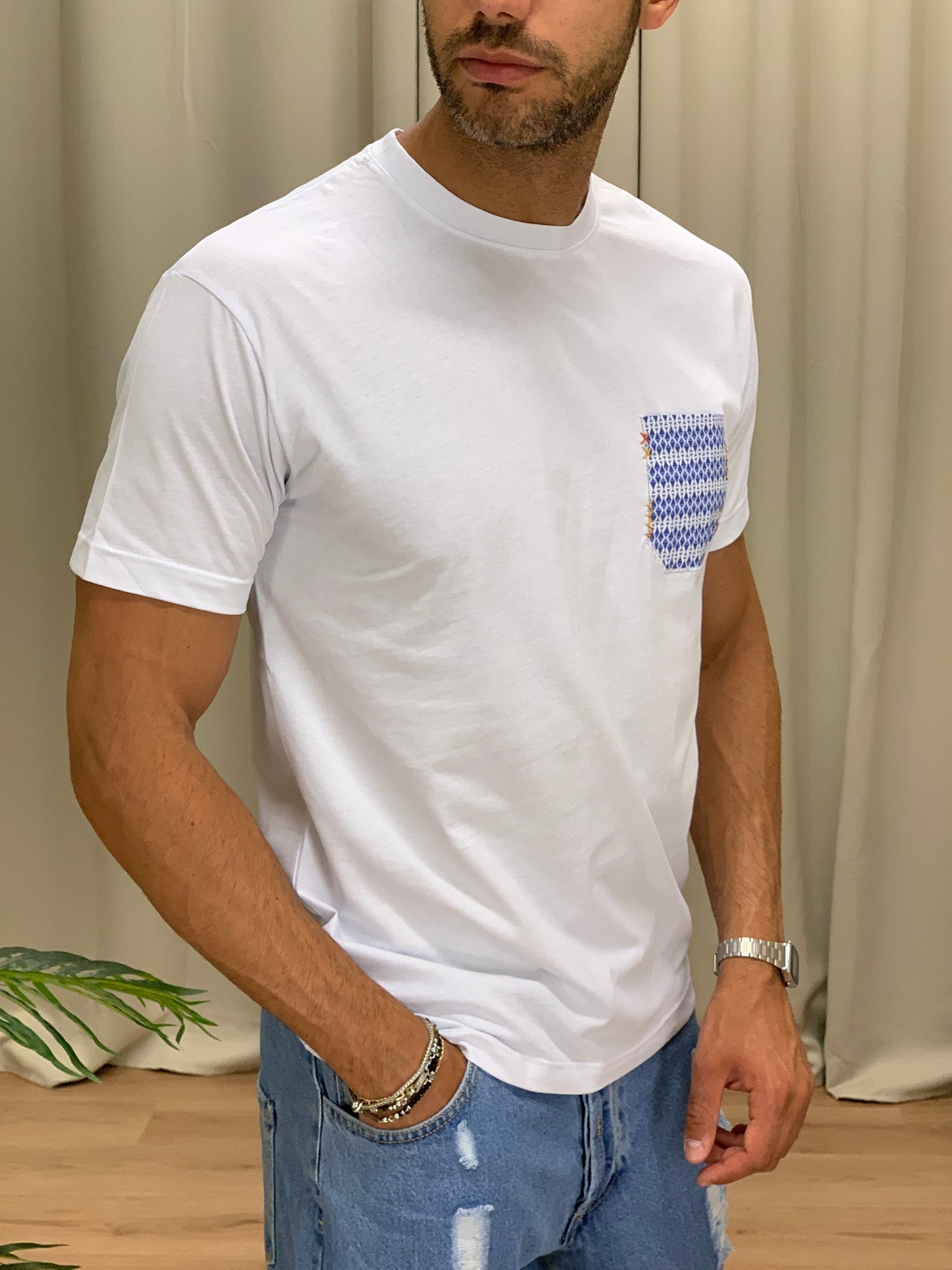 T-shirt Playa con Taschino col. Bianco
