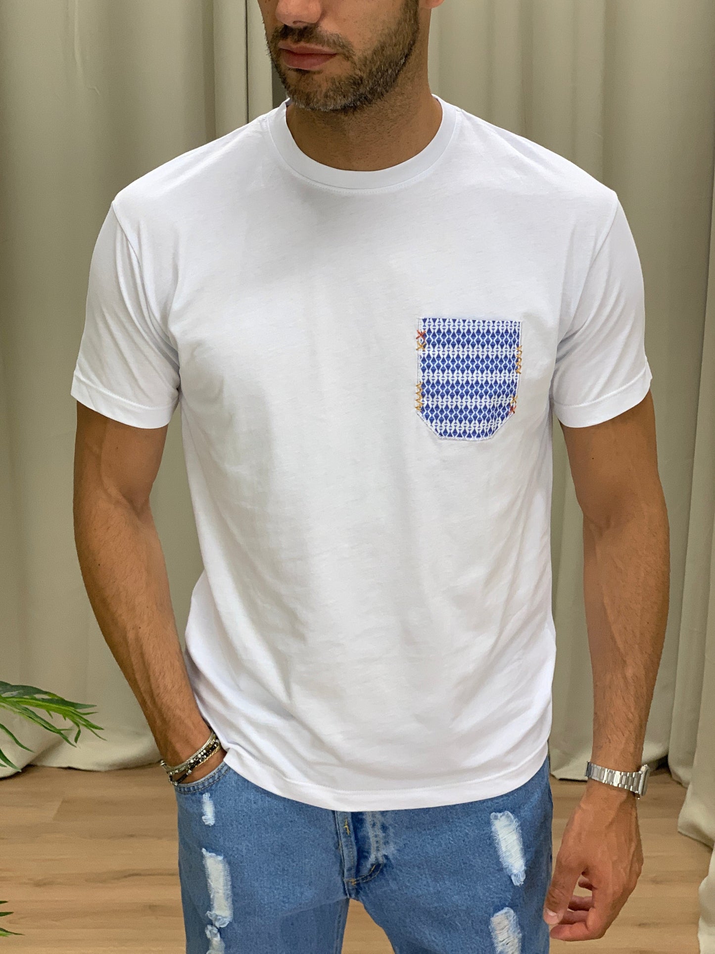 T-shirt Playa con Taschino col. Bianco