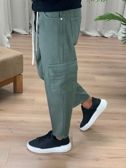 Jeans Poker Cargo col. Verde Militare