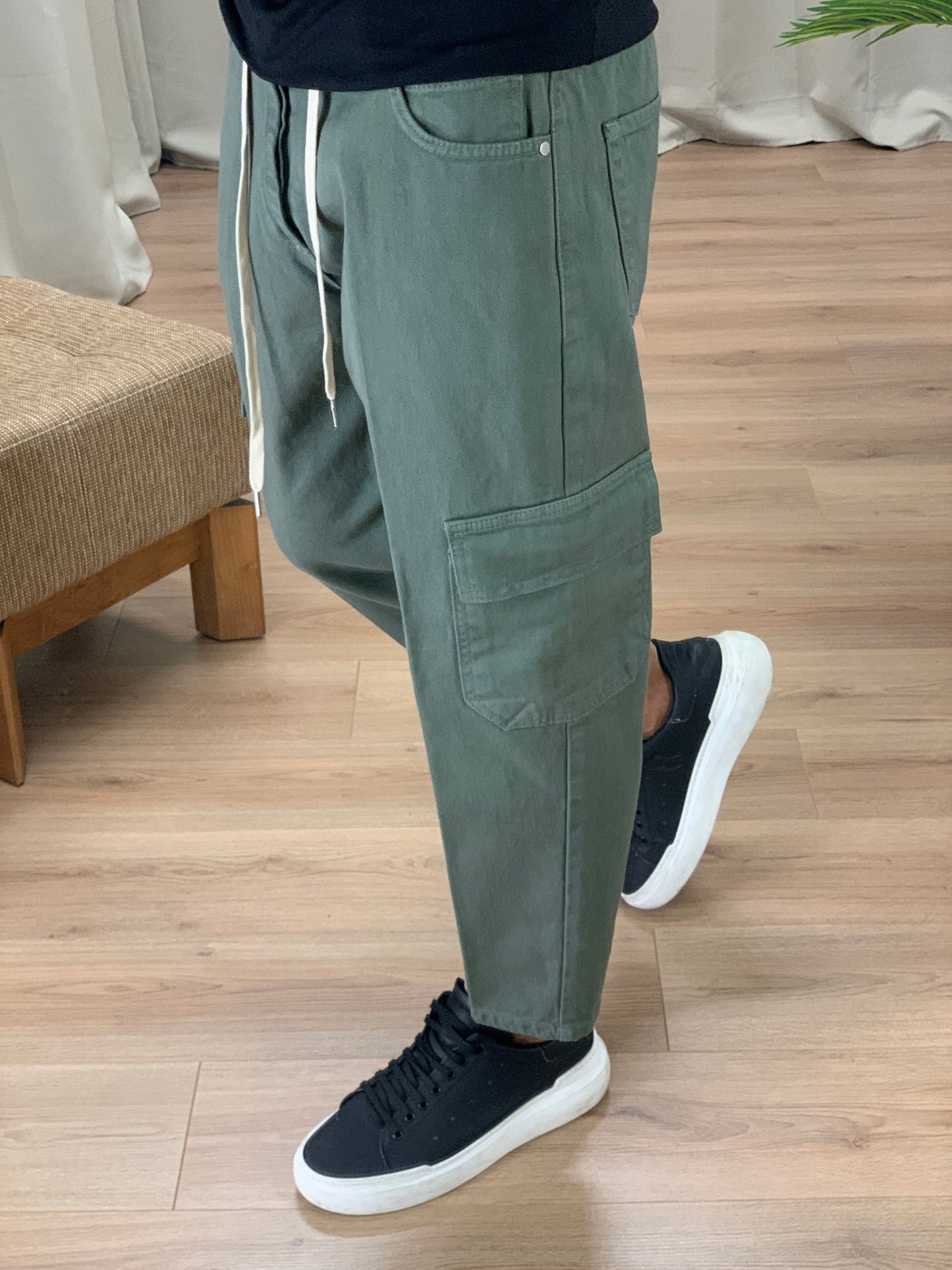 Jeans Poker Cargo col. Verde Militare