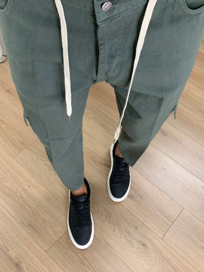 Jeans Poker Cargo col. Verde Militare