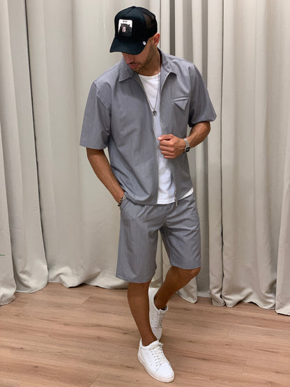 Completo 55 Bermuda + Camicia col. Grigio
