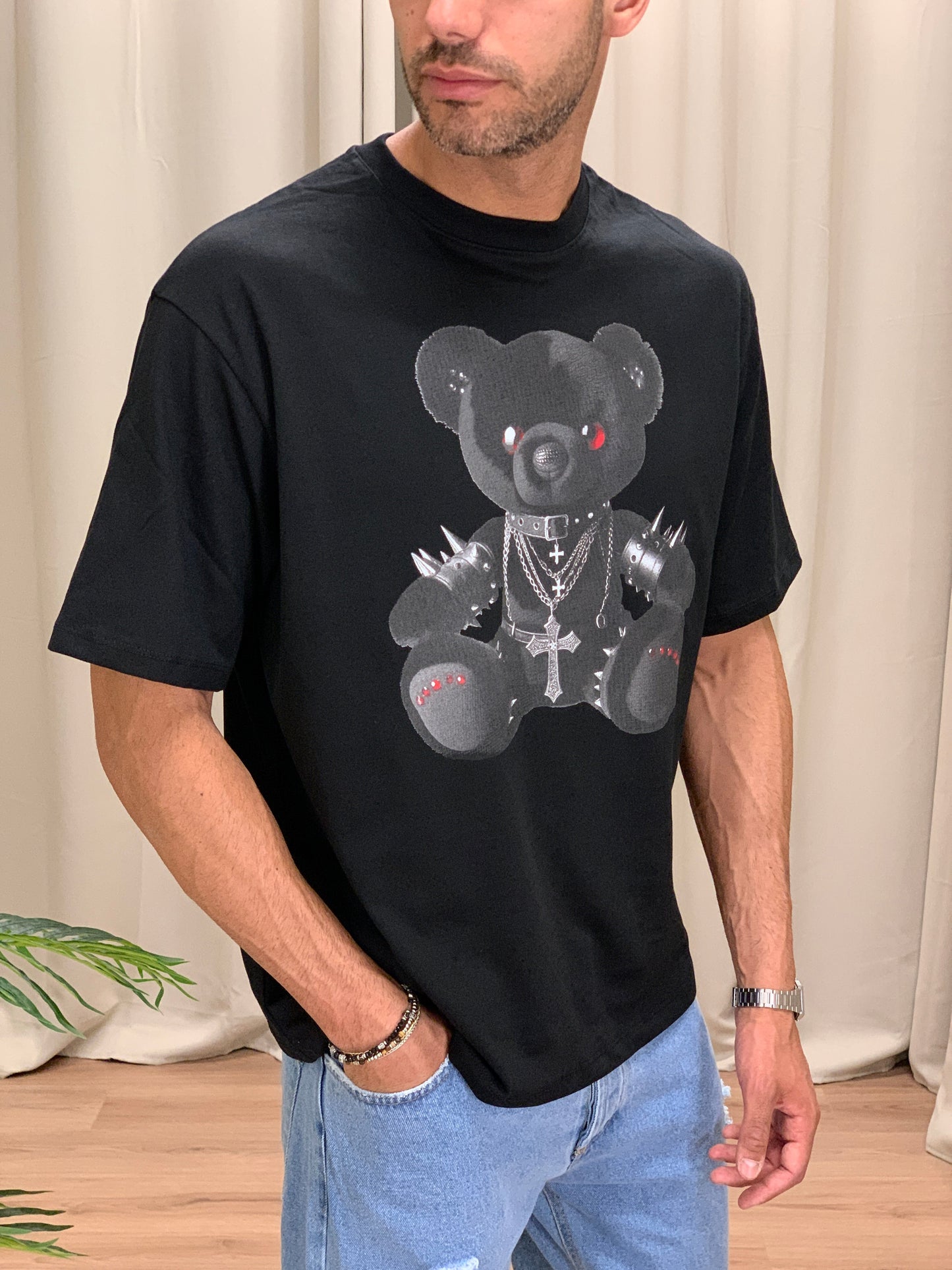 T-shirt Diabolic Bear Over Fit col. Nero