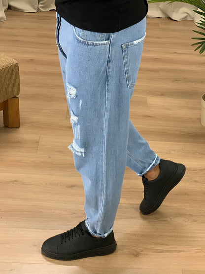 Jeans Mentos con piccole Rotture col. Denim