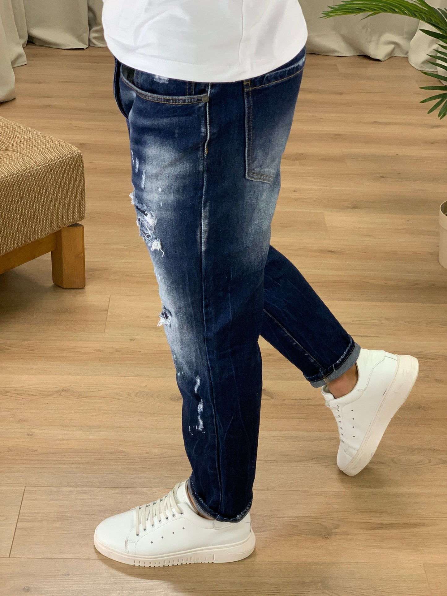Jeans Jacob con Abrasioni multiple col. Denim