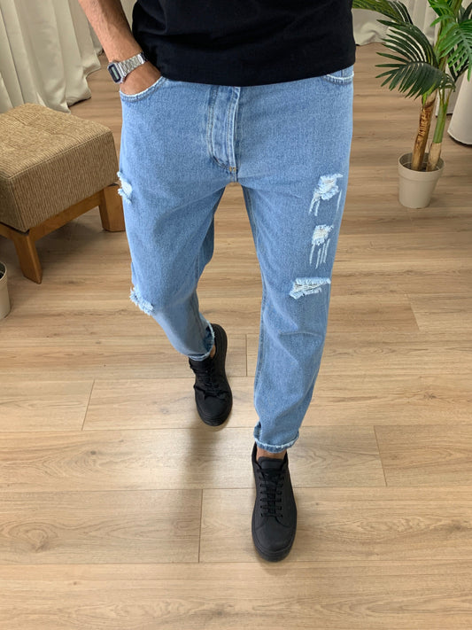 Jeans Mentos con piccole Rotture col. Denim