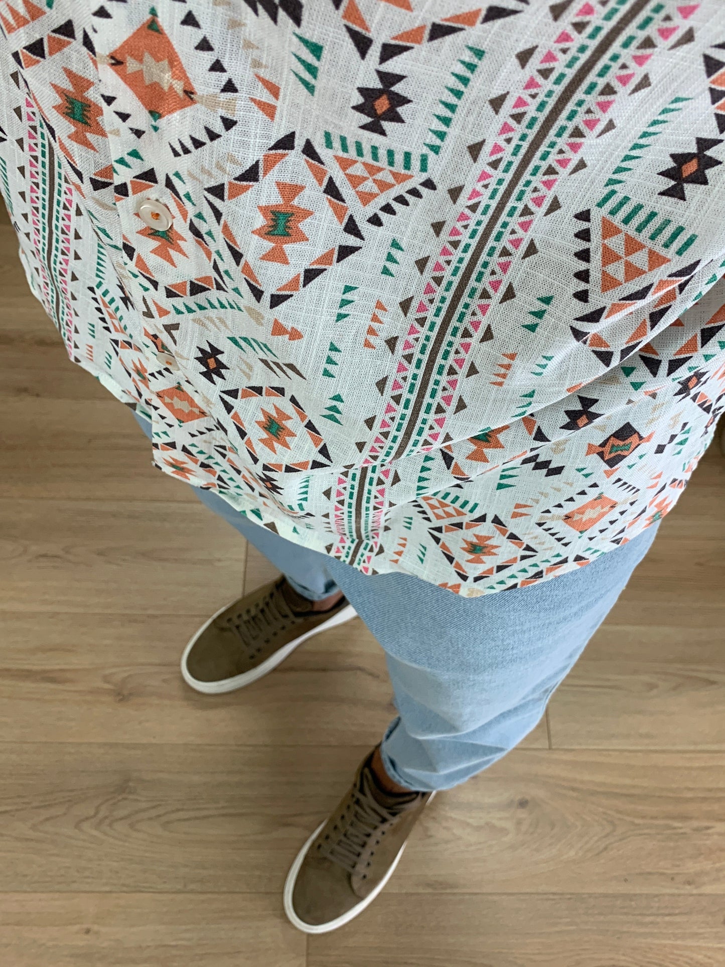 Camicia Bangkok con fantasia col. Bianco