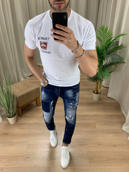 Jeans Jacob con Abrasioni multiple col. Denim