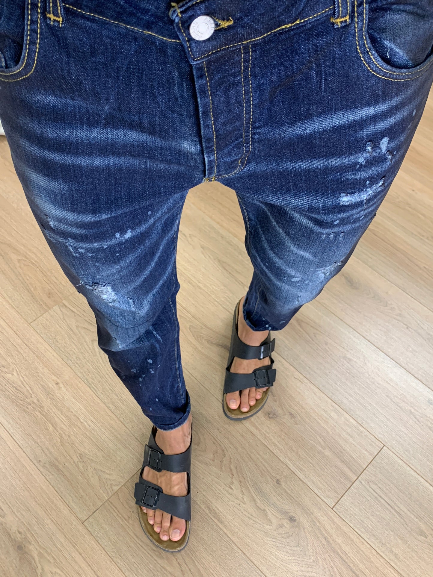 Jeans Bunker con Leggere Abrasioni col. Denim