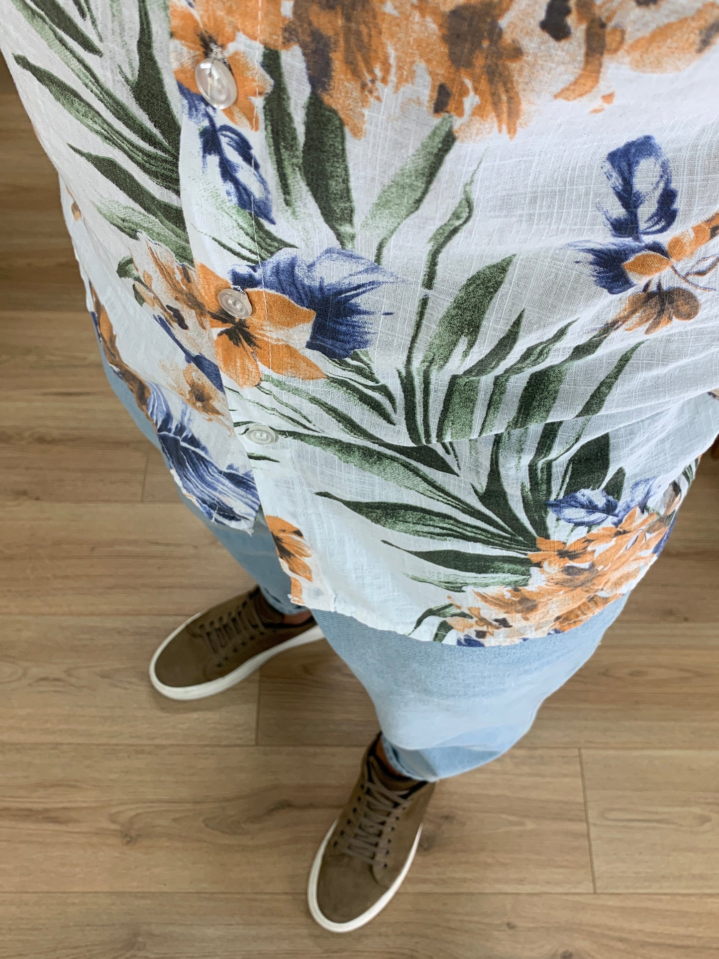 Camicia Patagonia effetto Lino col. Bianco